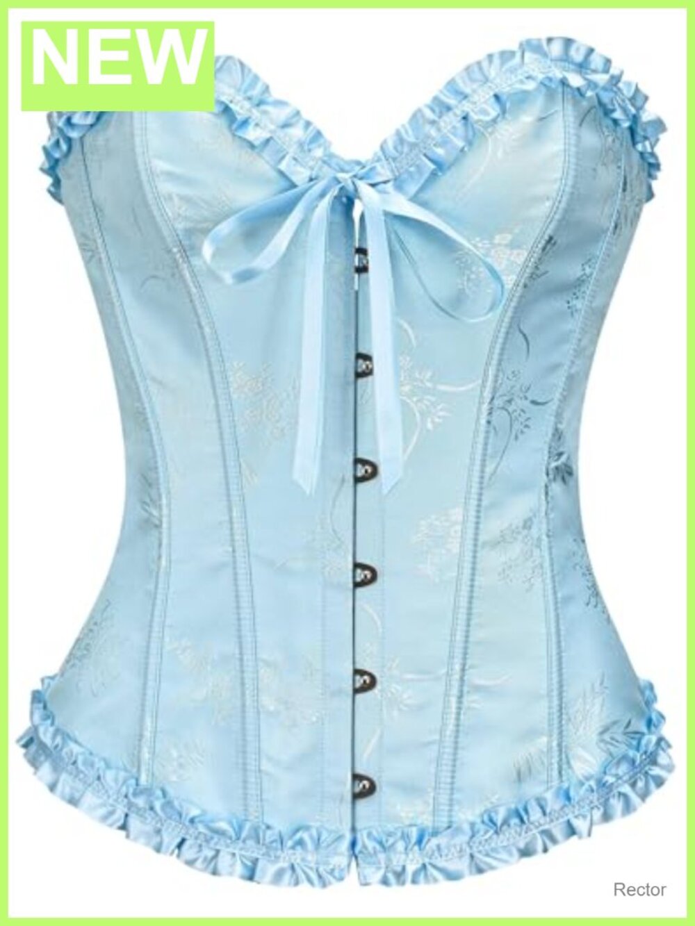 14-Bone Overbust Corset Top Steel Busk Back Lacing Costume